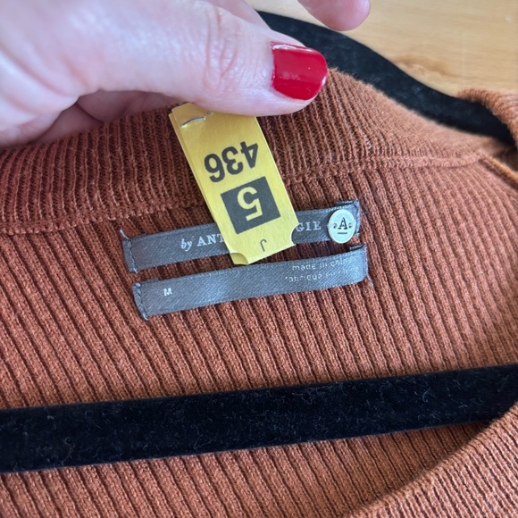 Anthropologie Vanessa Knit Honey Tan Poncho Sweater Women’s Medium Pullover Chic - Picture 7 of 9